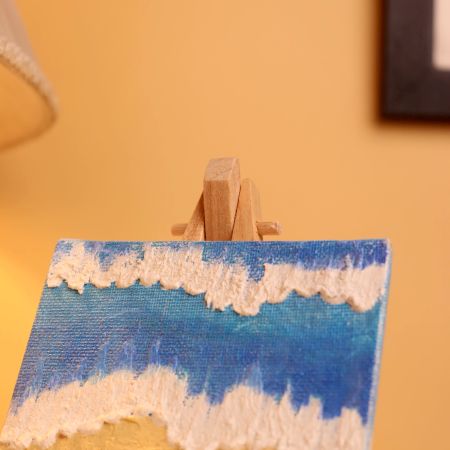 Mini Beach Canvas Art with Shells for Décor